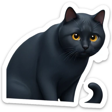 black cat gazing intensely sticker