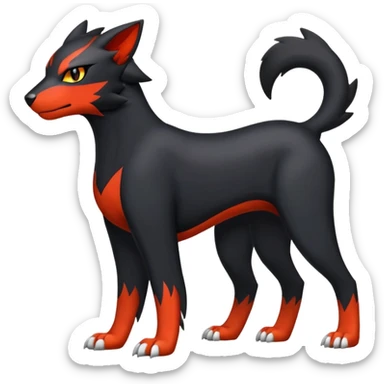Litten-Houndour-Fakémon-hybrid-creature (full body)  sticker
