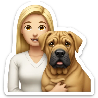 Person with a shar pei dog sticker