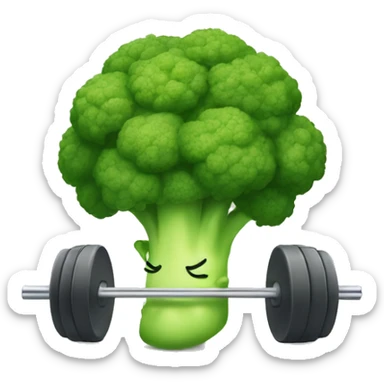 kawaii cute strong broccoli exercising in the gym sticker