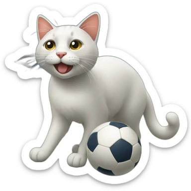 un chat qui joue au foot sticker