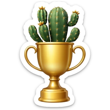 gold cactus cup trophy no face sticker