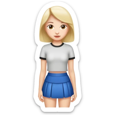 mini etekli kız sticker