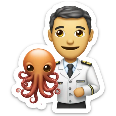 Elabora un emoji el cual sea con el cuerpo de una nutrí, lo complementen una medusa y un pulpo  sticker