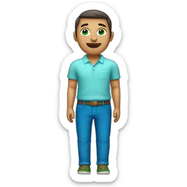 Pitufo azul con ojos verdes y pantalones rojos  sticker