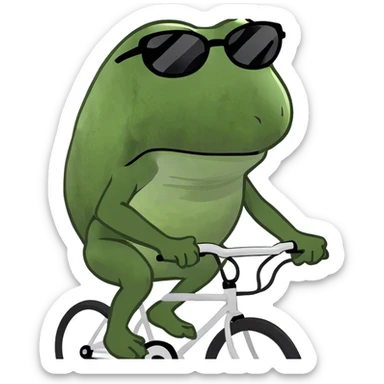 bufo riding a bike sticker