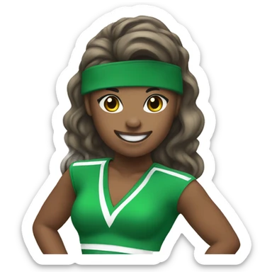 cheer stunt group green uniform  sticker