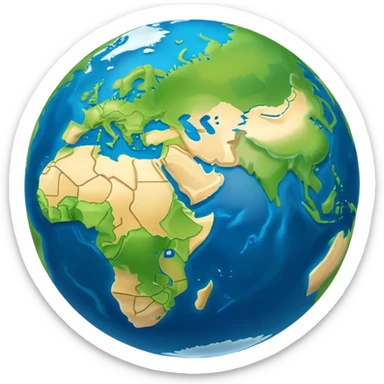 Planet Earth with all continent connected sticker
