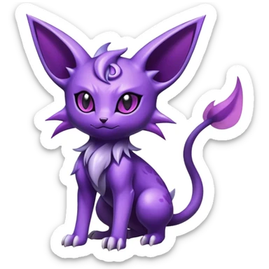 Shiny Dark Cute Edgy Cool Espeon-Haunter-Nidorino-Liepard-fusion-hybrid full body  sticker