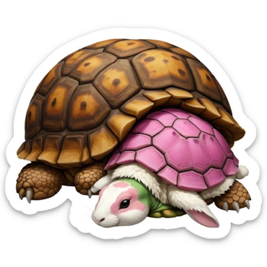 Tortu qui dort et lapin qui mange sticker