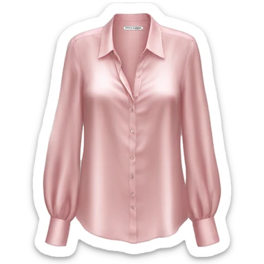 Realistic light pink silk blouse isolated. sticker