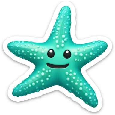 Turquoise starfish sticker