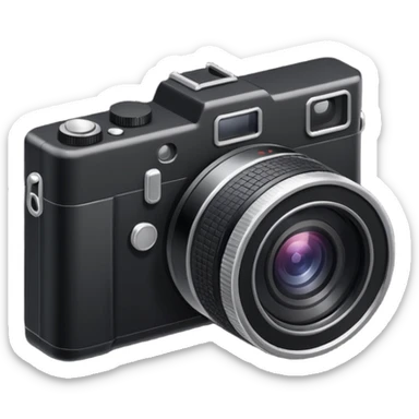 Draw a photo camera using an isometric camera with a High-Angle Shot. sticker