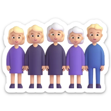 five white people standing together in a team sticker