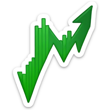 green arrow graph trending up sticker