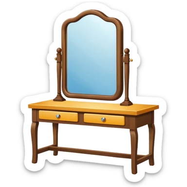 table with mirror sticker