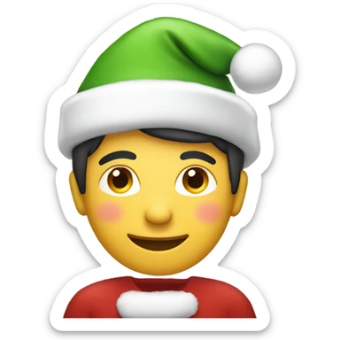 A person with Xmas hat sticker