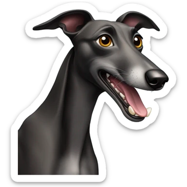 Black greyhound giving a speech  sticker