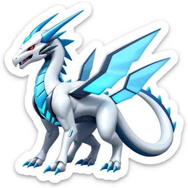 Futuristic Kyurem-reshiram-salamence-dialga-suicune-hybrid, full body sticker