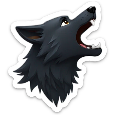 Black wolf howling  sticker