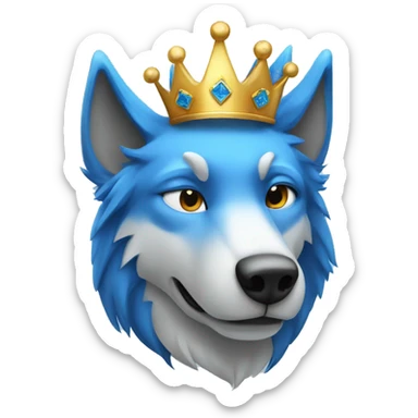 blue wolf with a crown and the word VIP sticker