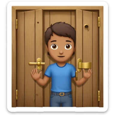 persona abriendo puerta sticker