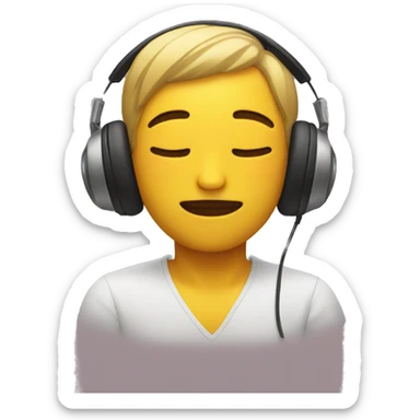 emoji eyes closed listening relaxing music sticker