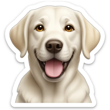 happy white labrador dog sticker