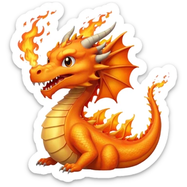 Dragon exhaling fire  sticker