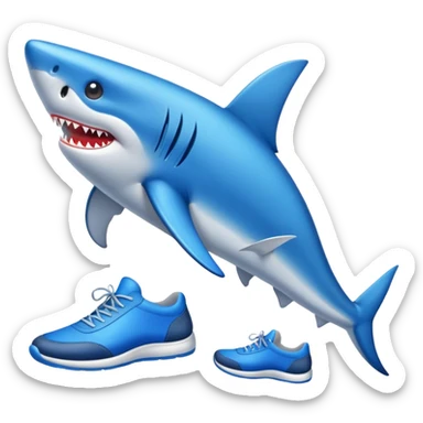Tiburón con zapatos azules  sticker
