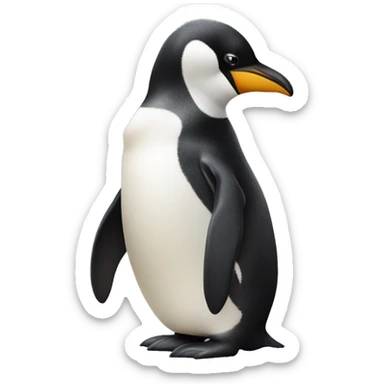 Pinguin călare pe ghiață  sticker