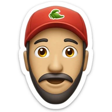 Piment rouge avec une casquette sticker