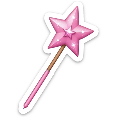 A pink wand with sparkles sticker