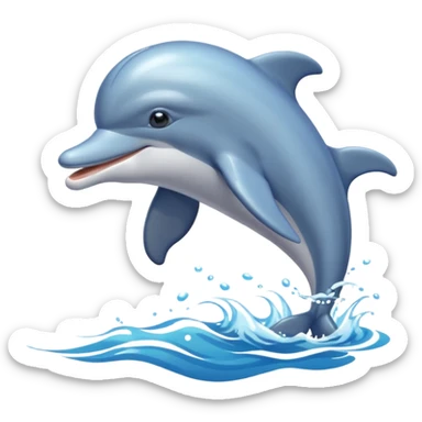 Dolphin emoji combination with a cap sticker