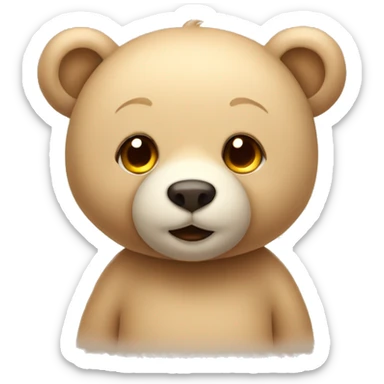 Cute beige bear sticker