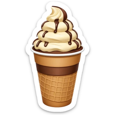 ice cream  in paper cup sticker