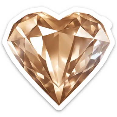 Light brown diamond heart  sticker