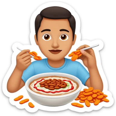 Ash Trevino with bean dip and hot cheetos  sticker