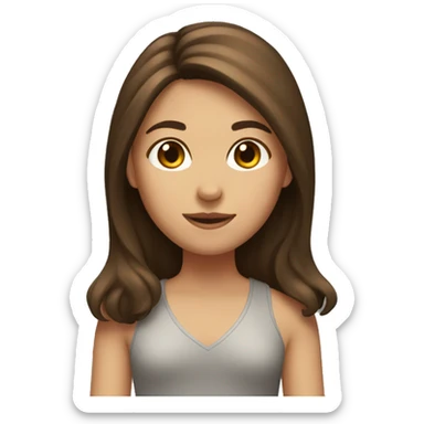 Girl with mid-length brown hair sticker