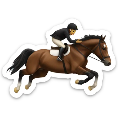horse jumping a jump  sticker