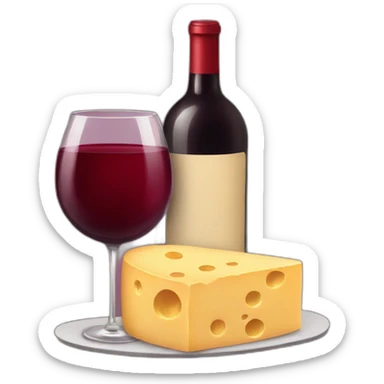 red wine and cheese sticker