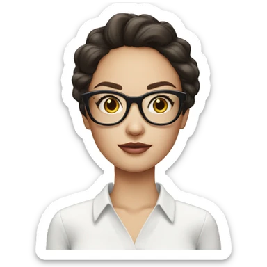 beautiful brunette with glasses miu miu sticker