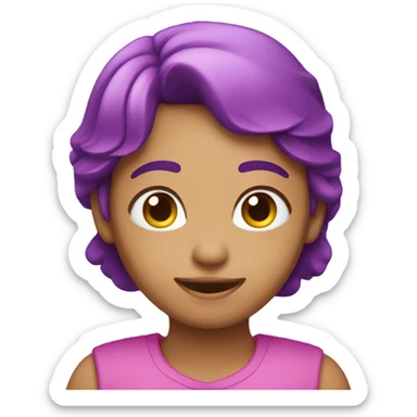 Hace un corazón color rosa y violeta  sticker