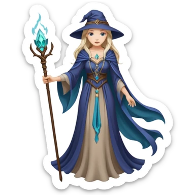 portrait of Elegant sorceress – Long dress, staff





 sticker