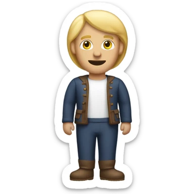 Blonde hair man that is in a sausage suit sticker