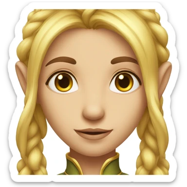 Golden-haired elfs with yellowish-brown eyes sticker