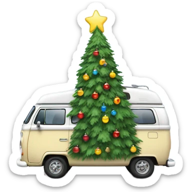 Camper van  christmas tree sticker