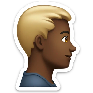 back profile with head turned to the side  sticker