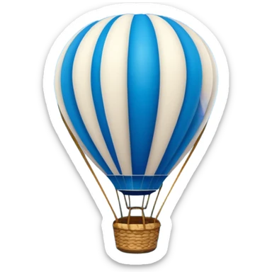 Hot air balloon above a scenic ocean sticker