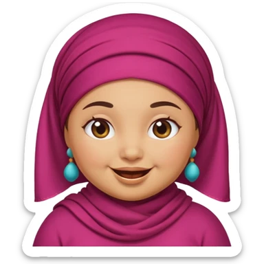 Cute emoji female chubby with a berry she is tan and moroccan  sticker